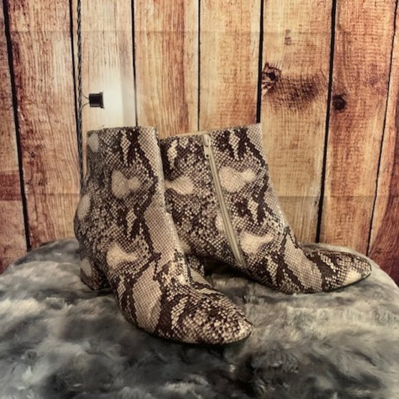 Leather Snakeskin Boots - Picture 1 of 8